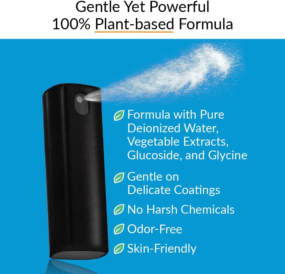 iCloth 2X 2-in-1 0.68 oz (20ml) Screen Cleaner Spray & Microfiber Cloth for Laptops, Tablets, Phones, Car Screens