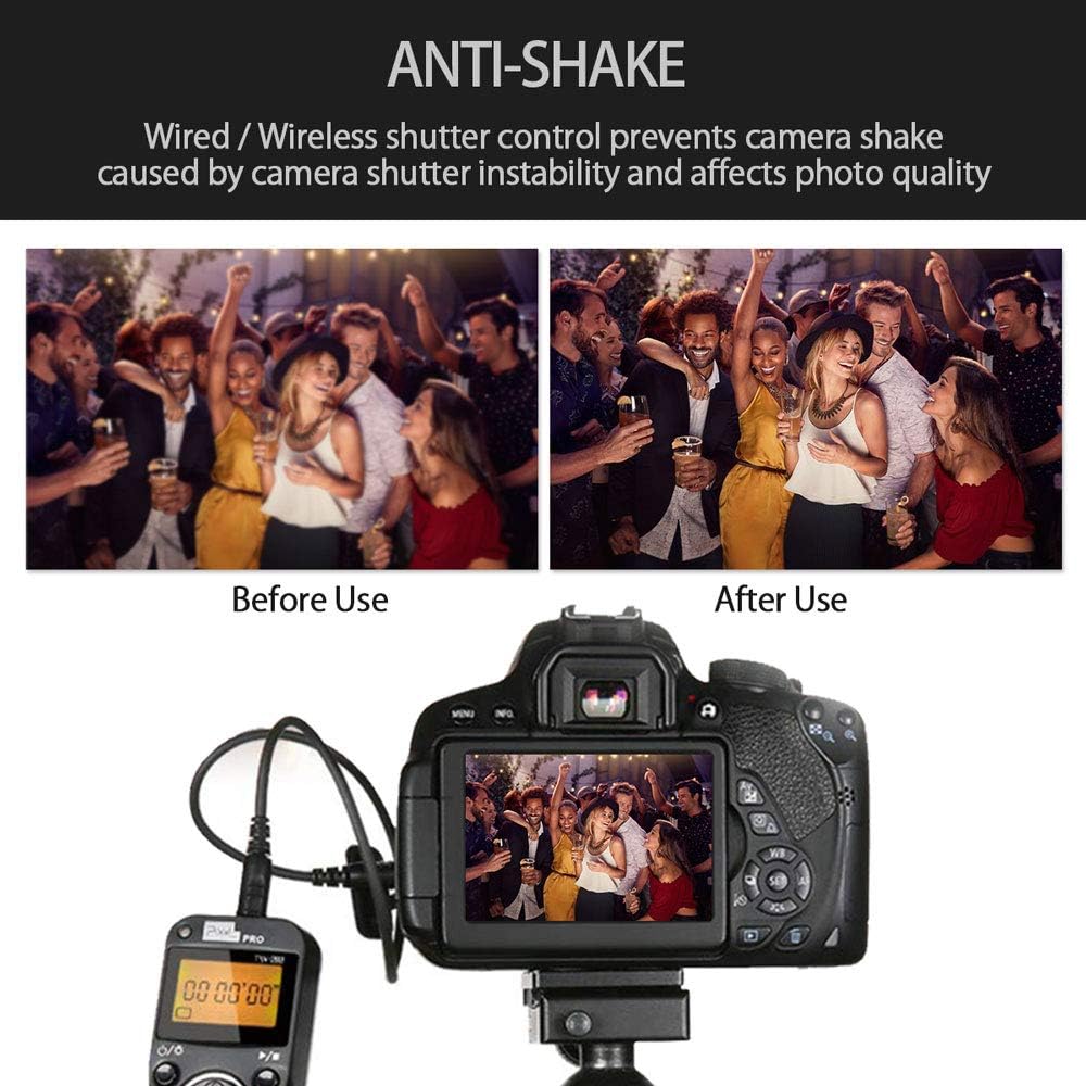 Wireless Shutter Release Comaptible for Canon, Pixel TW-283 E3/N3 Wireless Remote Control Timer Shutter Release Cable Compatible for Canon EOS 1300D 1100D 760D 750D 5D IV III 1D 6D II 7D