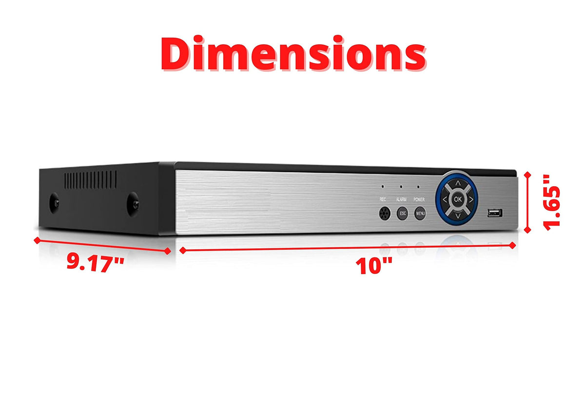 Evertech 16 Channel Surveillance H.265 Digital Video Recorder w/ 1TB Hard Drive Memory Storage Compatible with AHD TVI CVI Analog Cameras