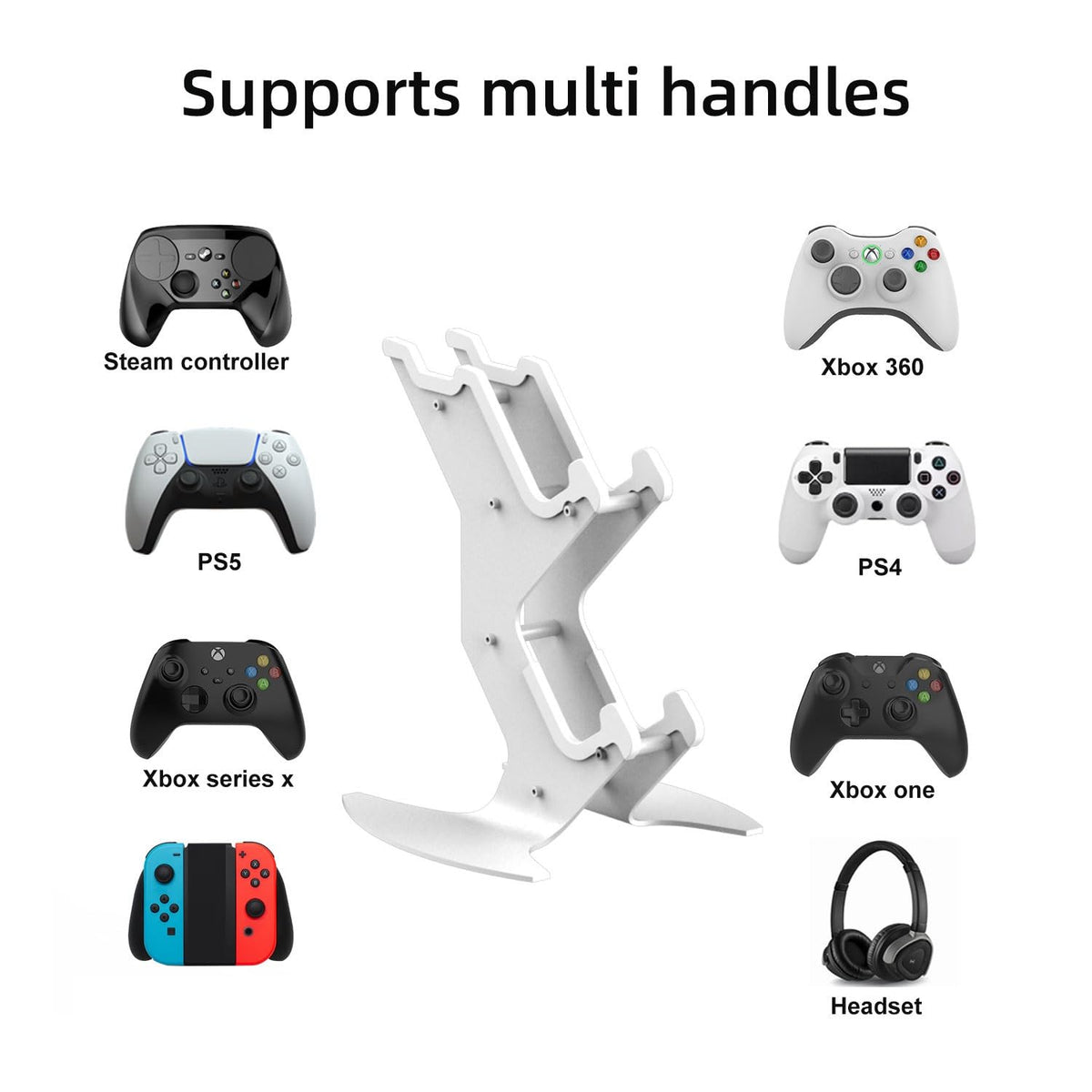 NBCP Controller Holder, Game Controller Headset Stand for Xbox Series X S/Xbox one / PS5 / PS4 / NS/PC/Headset, Aluminum Metal Headset Mount Universal