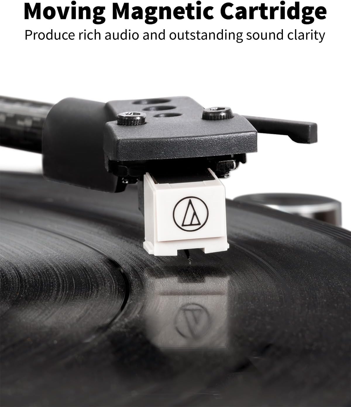 Turntable Vinyl Record Player Support Bluetooth Output Phono/Line Switch Pitch Control with Pre-Installed Counterweight & Magnetic Cartridge, Belt Drive 2 Speed
