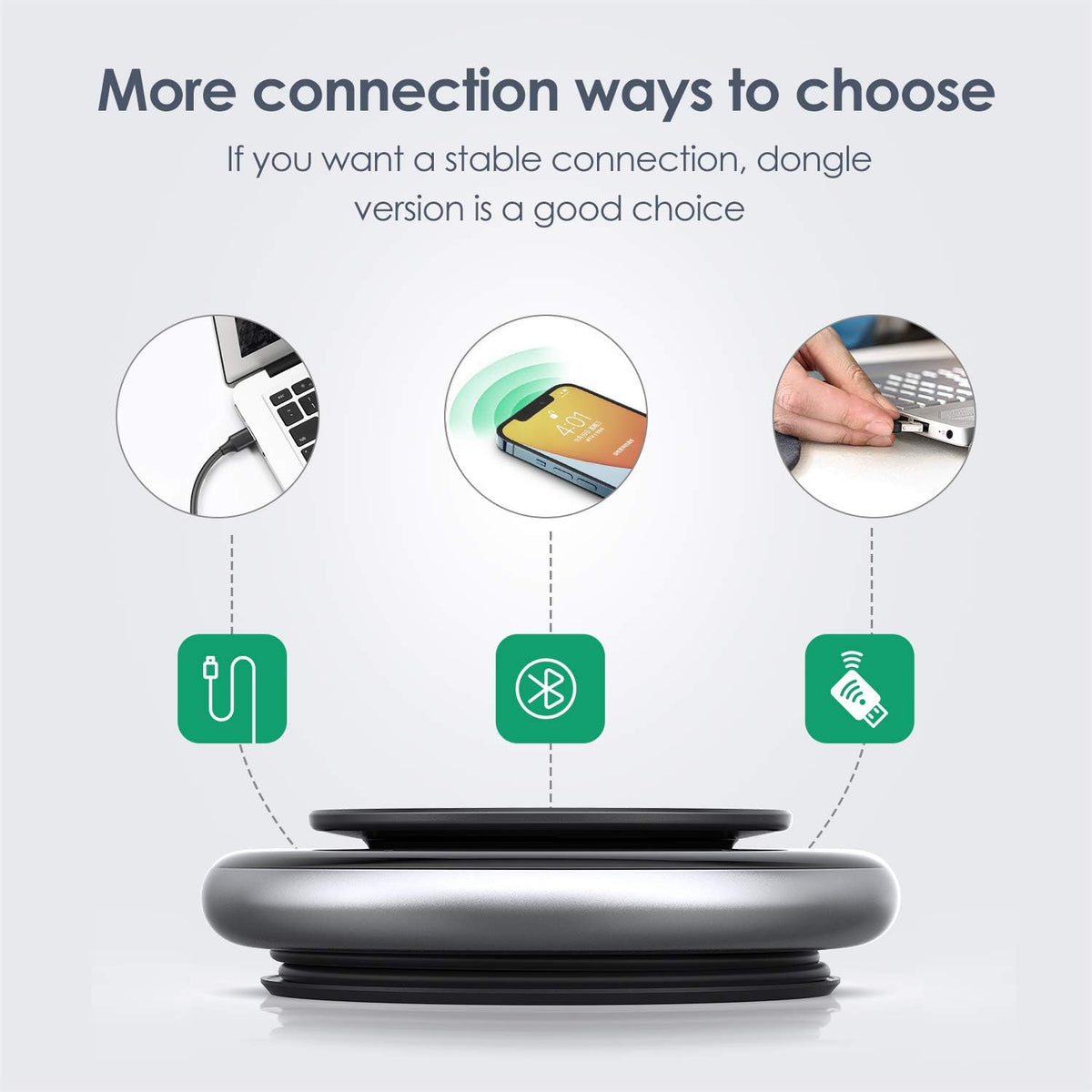 Yealink Bluetooth Speakerphone Conference Microphone Teams-Certified CP900 Enhanced Noise Reduction Algorithm Home Office 360° Voice Pickup