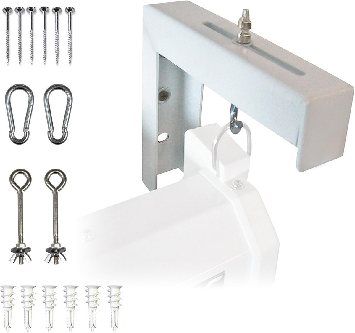 6" ZVMAXLB6-W Elite Screens White Projector Screen L-Brackets, Single Metal Welded Construction, Wall or Ceiling Mount