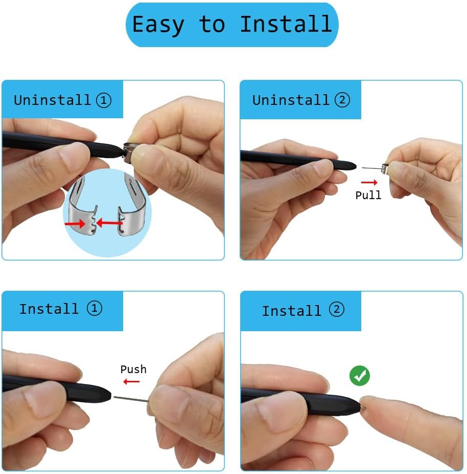 Pen Tips Replacement Compatible with Kindle Scribe Basic Pen, Pencil Nibs Compatible with Kindle Scribe Premium Pen (1 PCS Metal Tips, 10 PCS 2B Tips)