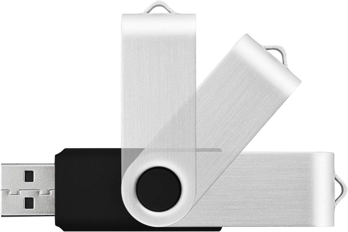 KOOTION 128MB Bulk USB Drives 100 Pack USB 2.0 Flash Drive Thumb Drives Swivel Memory Stick (Black, 100pcs, 128MB)