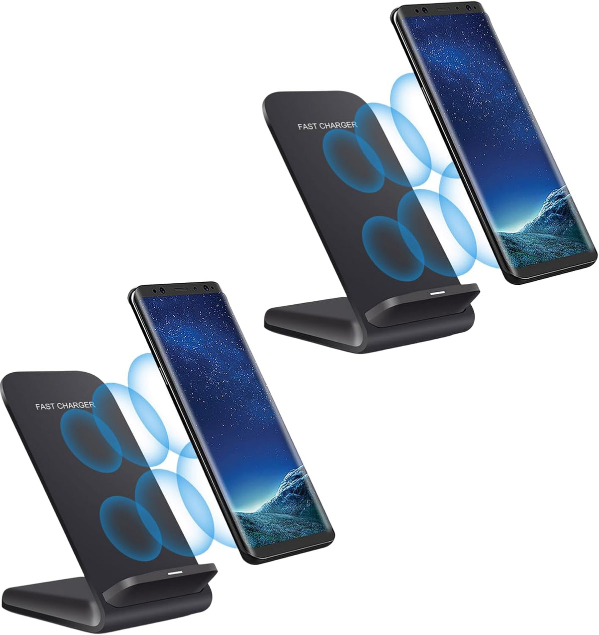 Wireless Charger(Stand),2 Pack 20W Fast Wireless Charging Stand for Samsung Galaxy S24/S24+/S24 Ultra/S23/S22/S21/S20/S10/Note,for Google Pixel 8/7/6, for LG and More.