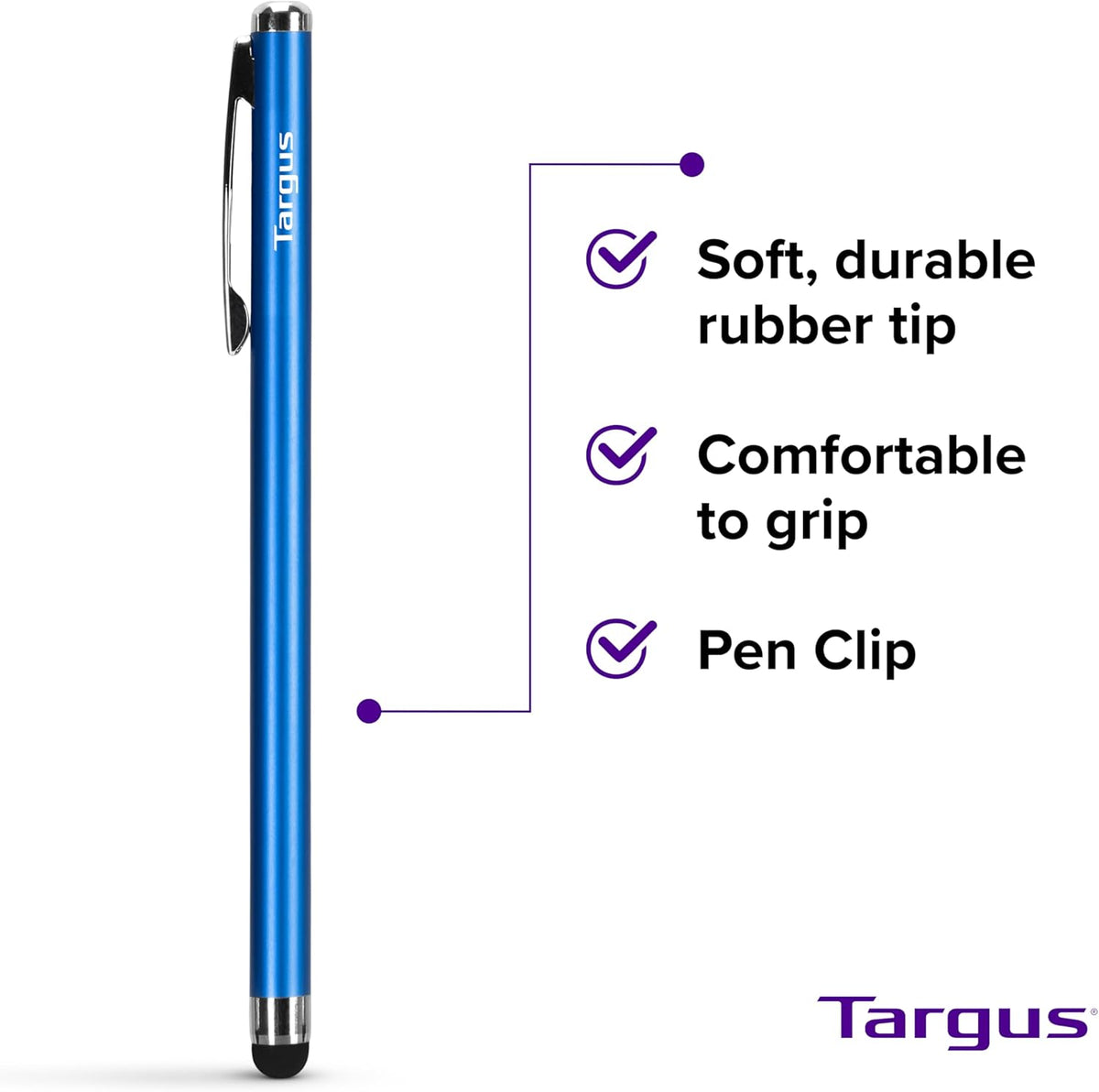 Targus Slim Stylus for Tablets and Smartphones, Metallic Blue (AMM1203US)