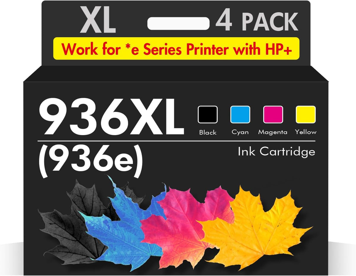 936XL 936 9125e Ink Cartridges Combo Pack: Replacement for HP 936e 936 Ink Cartridges for HP Printers OfficeJet Pro 9125e 9120e 9730e 9130 9135e 9122e 9128e 9110b 9120b 9130b 9130e