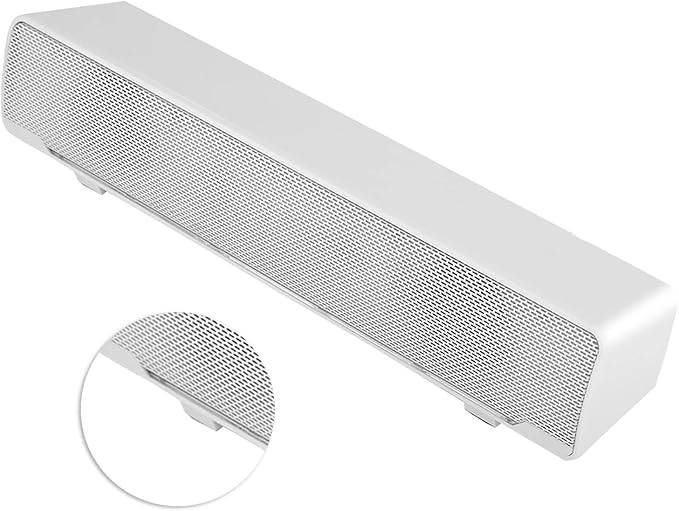 USB Wired Stereo Sod Music Player Computer Speakers for Desktop Laptop Smartphone(White)