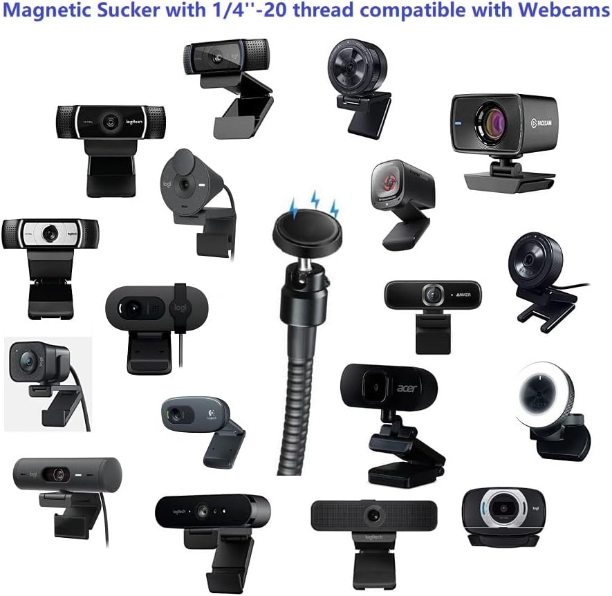 AceTaken 101 101 100/Brio 301 300/Brio 501 500/Brio 4K/C270/C310 Brio Webcam Stand, Magnetic Webcam Clamp Mount Holder