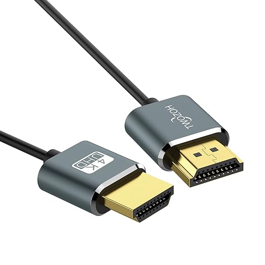 Twozoh Flexible & Slim HDMI Cable 10FT 2 Pack, Ultra Thin HDMI Cord Supports High Speed 4K@60Hz 18gbps 2160P/1080P