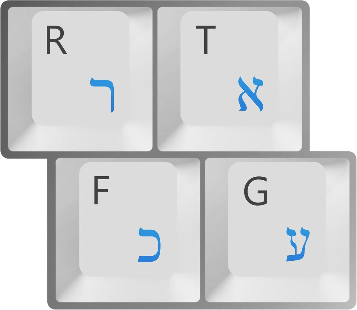 HQRP Hebrew Keyboard Stickers - Blue on Transparent for All Keyboards