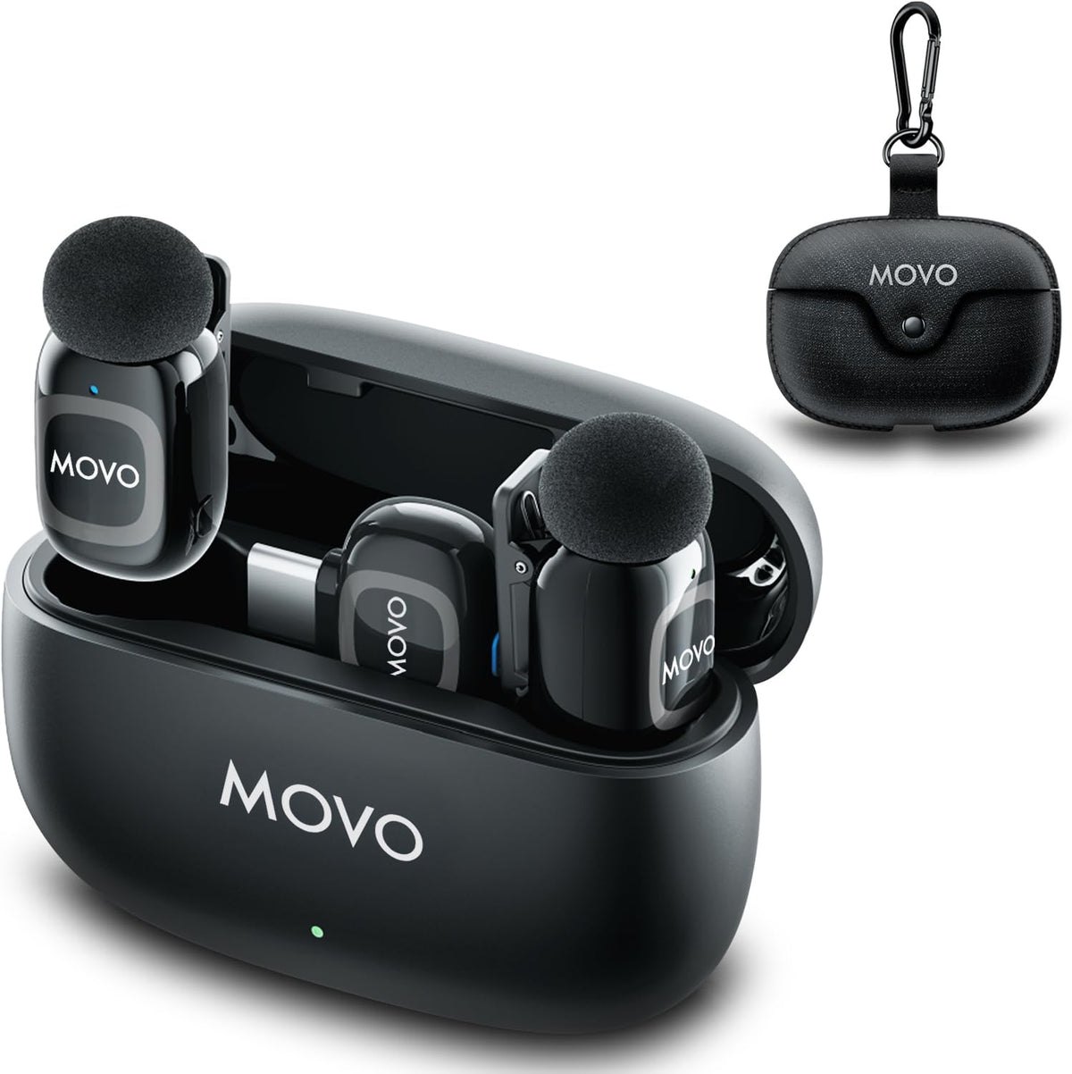 Movo NanoMic Dual USB-C Wireless Microphone for iPhone 15/16 and Up, Android, iPad Pro & Laptops – Wireless Lavalier Mic for USB-C Smartphones & Devices, Great for Vlogging & TikTok