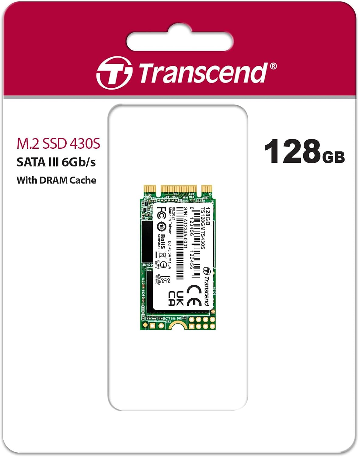 Transcend 128GB M.2 2242 SATA III SSD with Dram Cache, Up to 560MB/s, Compatible w/Ultrabook/Laptop/PC/Desktop, 3D TLC NAND Flash Internal Solid State Drive, LDPC Error Correction, SLC Cache, B+M Key