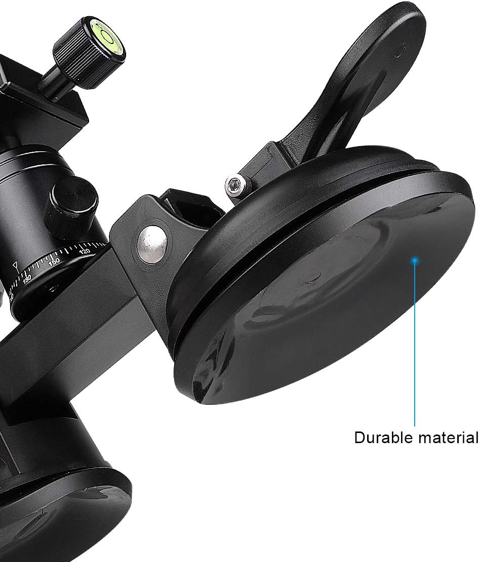 Professional Heavy Duty (20 lbs Load) DSLR Mirorrless Camera Suction Cup Car Mount Camcorder Vehicle Holder w/ 360°Panorama Ball Head + Quick Release Plate Compatible with Nikon Canon Sony RED BM