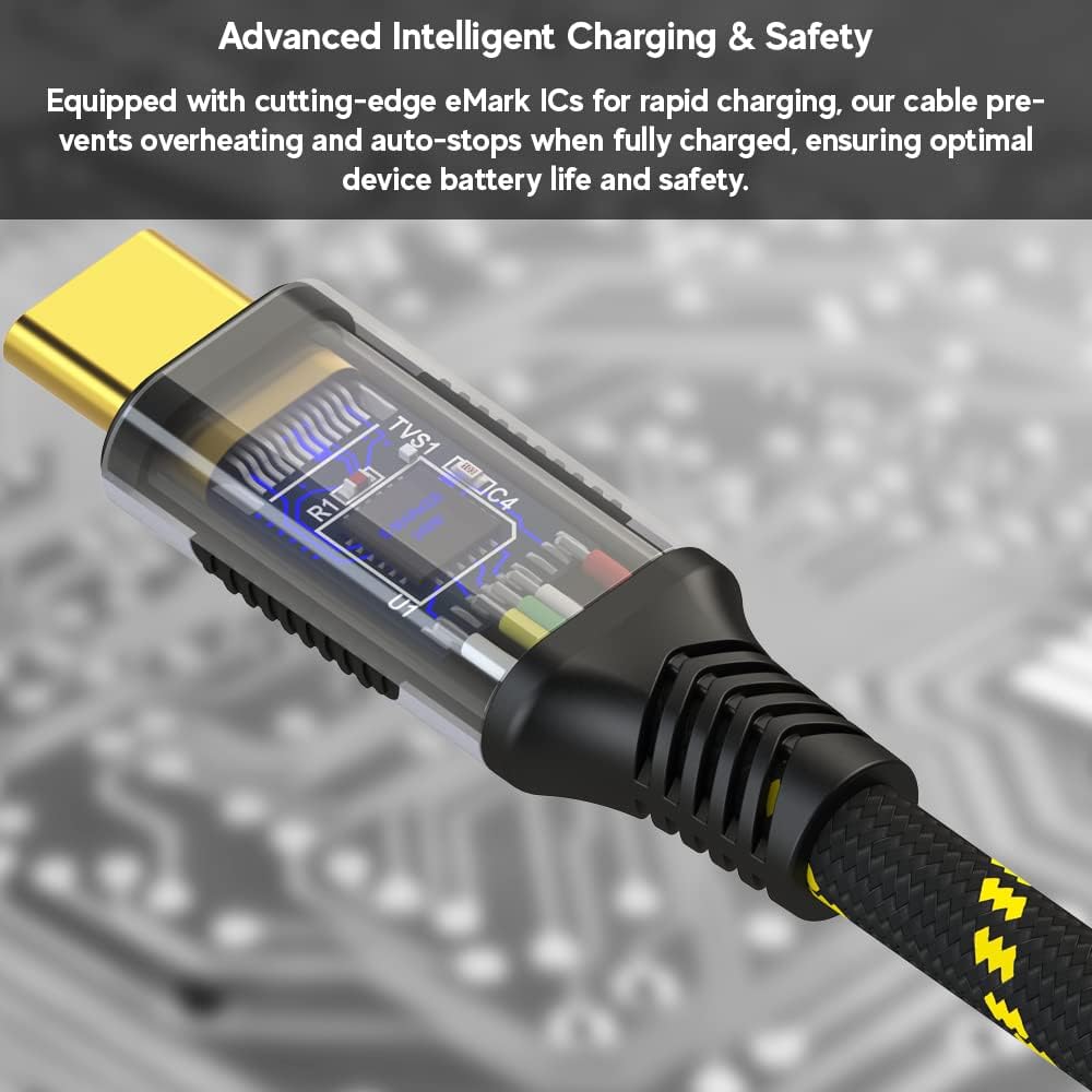 LINKUP USB 4.0 USB C to USB C Cable | Thunderbolt 4/3 Compatible | Type C Charger for MacBook and iPhone | 240W Fast Charging | 40Gbps Data Transfer | 8K@60Hz Display Cord | Use with all USB C devices