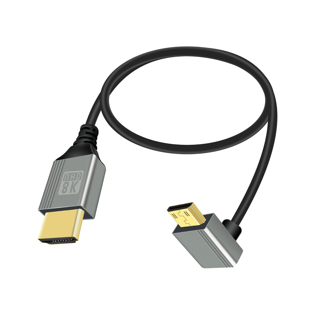 8K Cable,90 8K@60Hz 4K@120Hz 48Gbps hdtv2.1 etc.(50cm) RIIEYOCA Mini HDTV to HDTV Adapter Degree Up Angle Mini hdtvMale