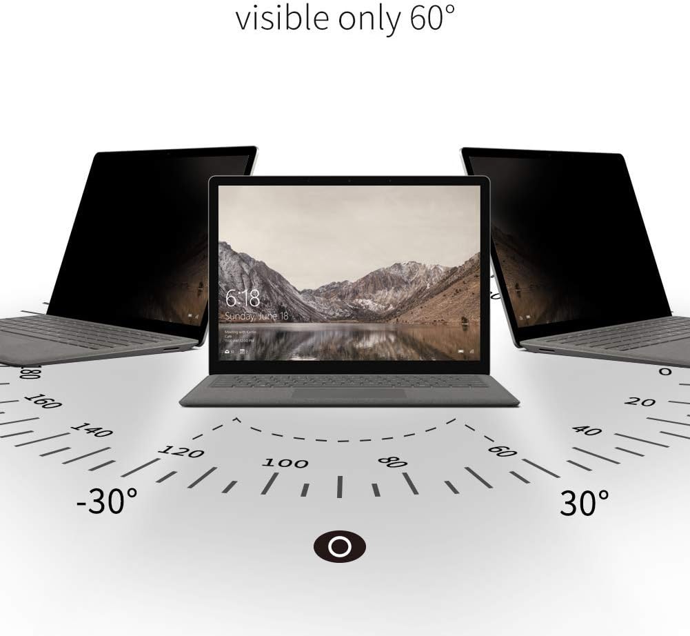 for Microsoft Surface Laptop 1/2/3/4/5 th Gen 13.5 inch Fully Removable Privacy Screen Protector Filter, Anti-Spy Filter Anti-Glare (for Surface Laptop 1/2/3/4/5 th 13.5" Privacy Screen Protector)
