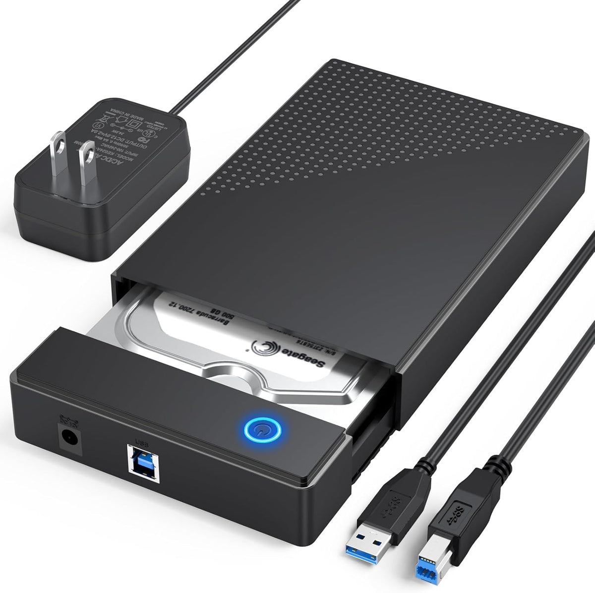 CLAVOOP 3.5 3.0 3.5/2.5 inch 20TB 12V 24W Hard Drive Enclosure, USB Internal/External Hard Drive Case Lay-Flat Dock