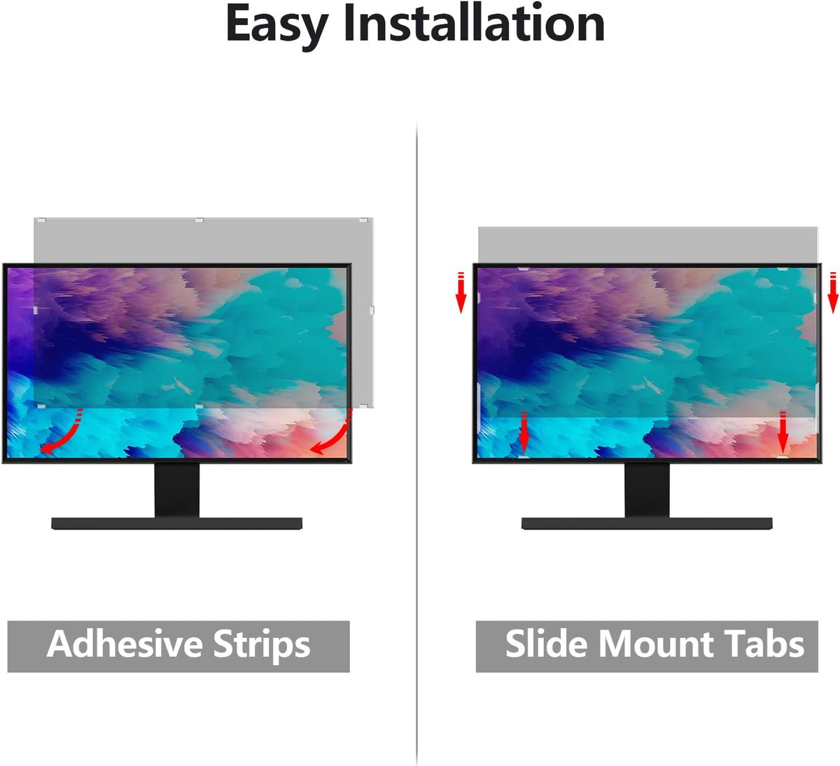 [5 Pack] 27 Inch Computer Privacy Screen Protector for 16:9 Widescreen Monitors-Anti-Glare & Blue Light Filter,Anti-Spy Film,Reduces Eye Strain (Fits Most Desktop Screens)