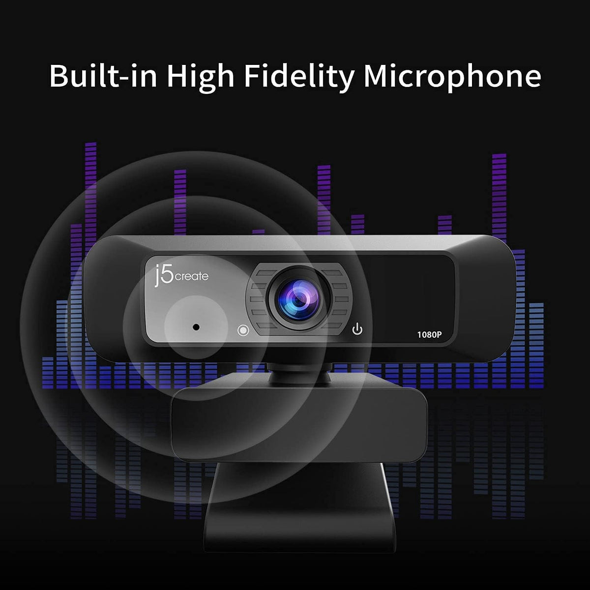 j5create USB Streaming Webcam - 1080P HD with 360° Rotation, High Fidelity Microphone, Plug and Play for PC/Mac/Laptop/Desktop/Skype/YouTube/Zoom/Facetime, Suitable for Conferencing/Calling (JVCU100)