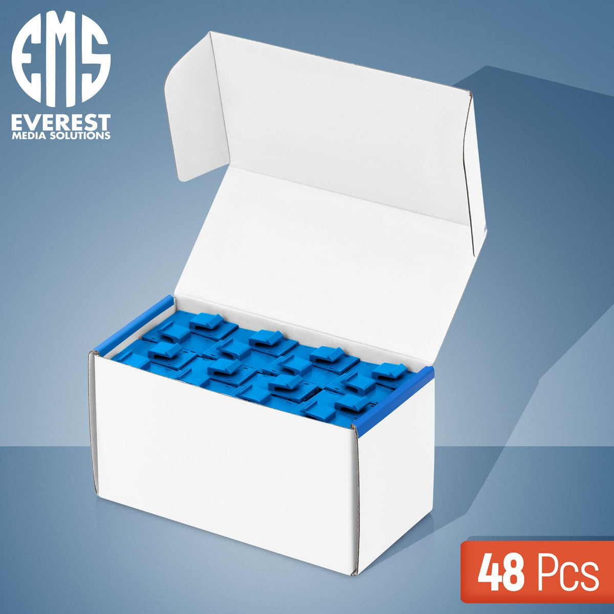 Everest Cat6 RJ45 Keystone Coupler (48-Pack) in Blue - RJ45 Coupler - Cat 6 Couplers - Female to Female Cat6 Keystone Jacks - Ethernet Couplers - Ethernet Cable Extender