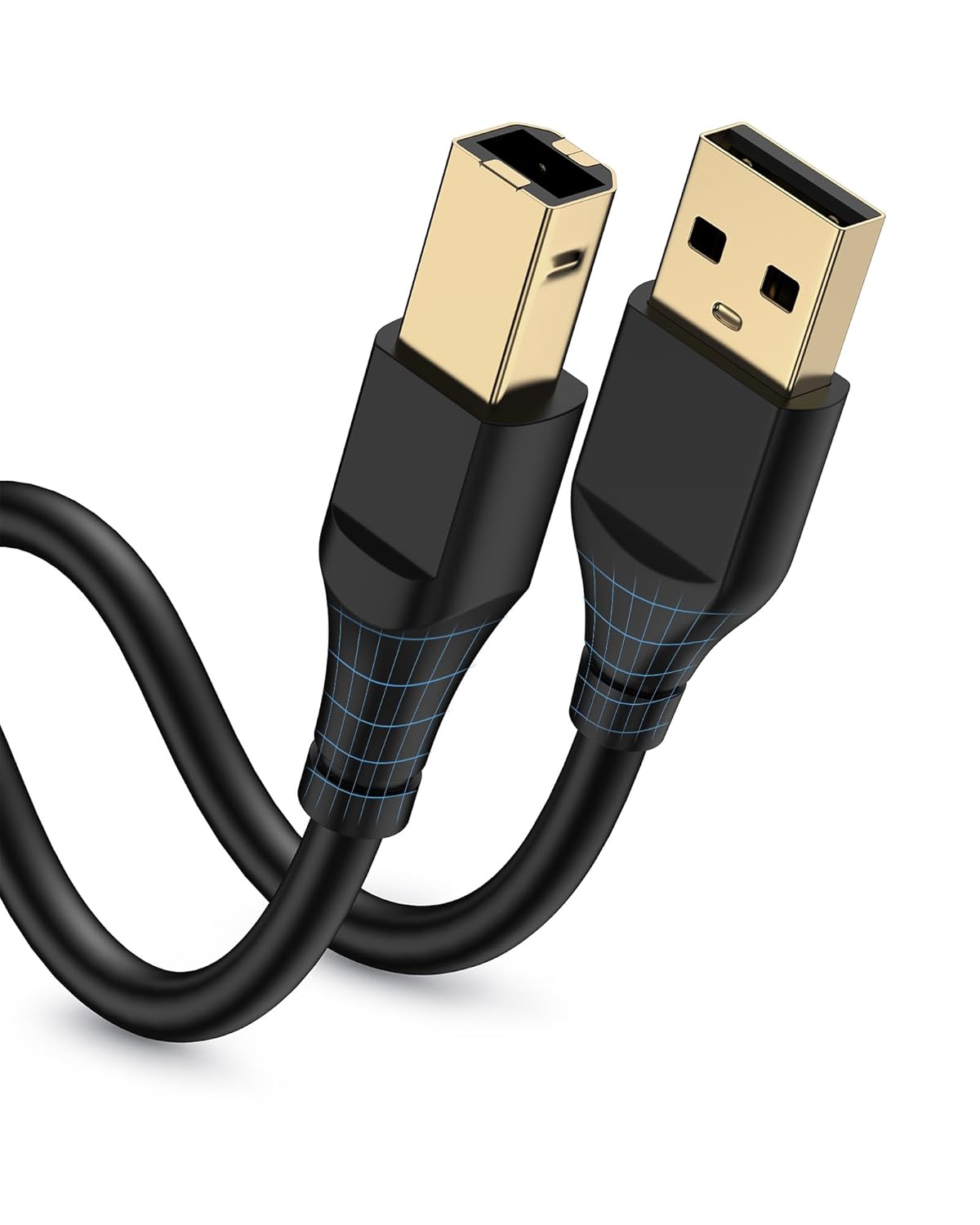 6ft, 2.0 6 HP Printer Cable Square USB A to USB B Cable for Printer/Scanner Epson, HP, Canon, Brother, Ethernet Print