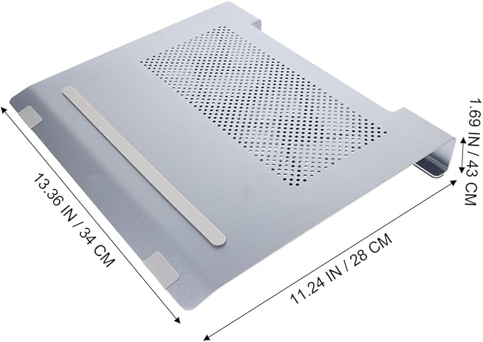 Aluminum Alloy Laptop Cooler Stand with RGB LED Fan Quiet Air Cooling Pad for Laptops Height Ergonomic Riser Anti-Slip Stable Mesh Surface