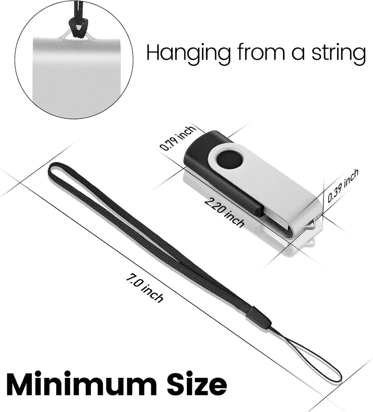 EASTBULL 64 GB Flash Drive USB 2.0 64 GB Single Pack Thumb Drive Swivel Design Memory Stick Zip Drive Jump Drive for Storage and Backup(Silver)