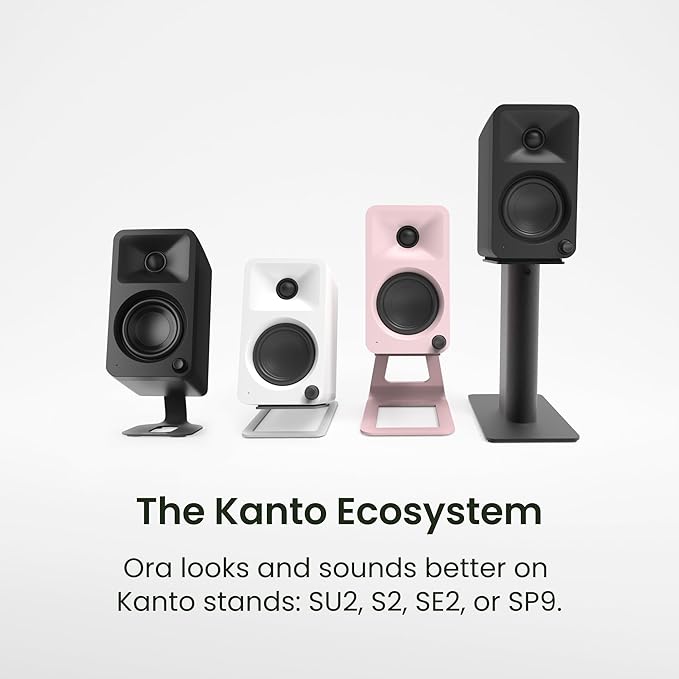 Kanto ORAMU 100W Powered Reference Desktop Computer Speakers with Bluetooth 5.0 and USB-C Input | Bi-Amplified | 100 Hz Automatic Crossover | Reference Quality Sound | Pair | Indigo