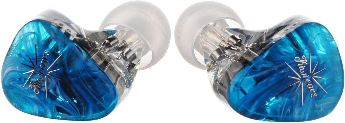 Kiwi Ears Orchestra Lite in Ear Monitor, Custom 8BA HiFi Earphone, Studio Monitor Headphone, Wired Earbuds with Detachable OFC Cable, Handcrafts Faceplate for Audiophile Musician (Blue)