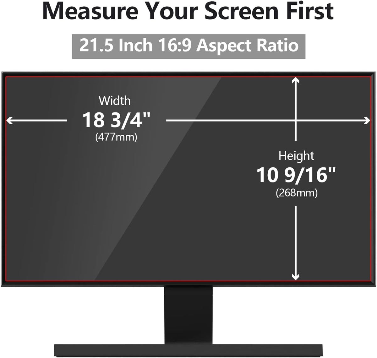 [5 Pack] 21.5 Inch Computer Privacy Screen Protector for 16:9 Widescreen Monitors-Anti-Glare & Blue Light Filter, Anti-Spy Film,Reduces Eye Strain (Fits Most Desktop Screens)