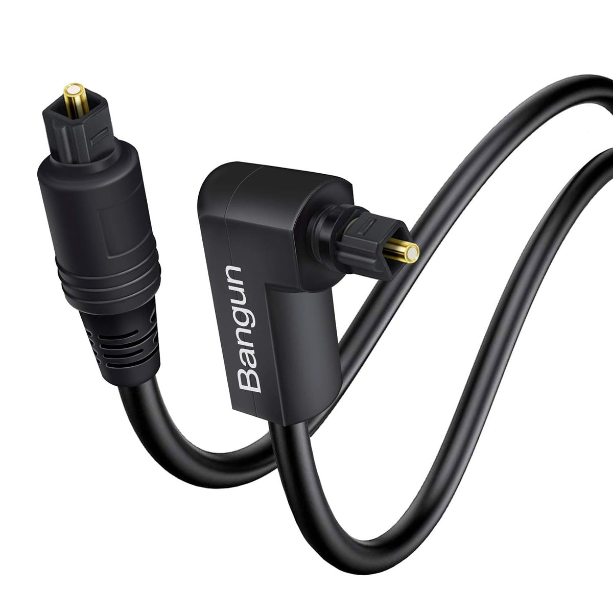 90 6 Degree Toslink Optical Audio Cable Foot, Slim S/PDIF Digital Right Angle Fiber Optic Audio Cord for Soundbar/TV