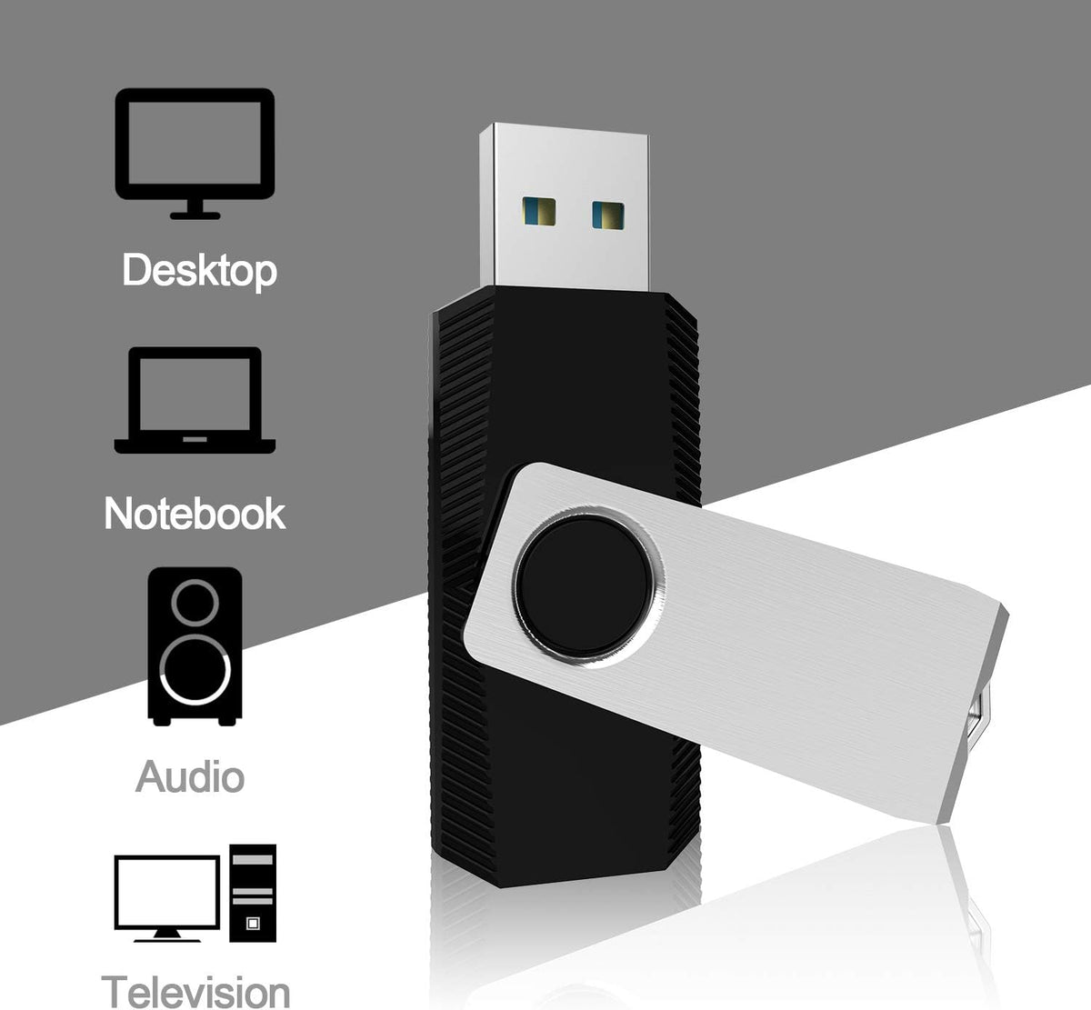KEXIN USB 3.0 Flash Drive 32GB 10 Pack Thumb Drive 3.0 - Up to 80MB/s Read/Write Speed Black