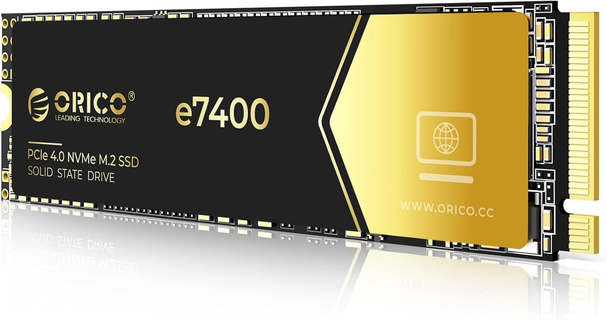 ORICO 2TB NVMe SSD PCIe 4.0- Up to 7400MB/s, M.2 SSD 2280 PCIe 4.0X4 Internal Solid State Drive SSD, Fast Heat Dissipation, Compatible with macOS Windows for Gamers and Creators-e7400