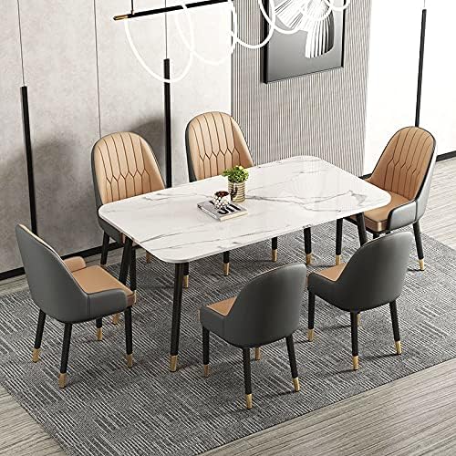 Office Chair Gaming Chair Computer Chair Living Room Furniture Design Armchairs Nordic Chair Metal Leather Material Dining Room Chairs Leisure Computer Stool (Color : Wit)