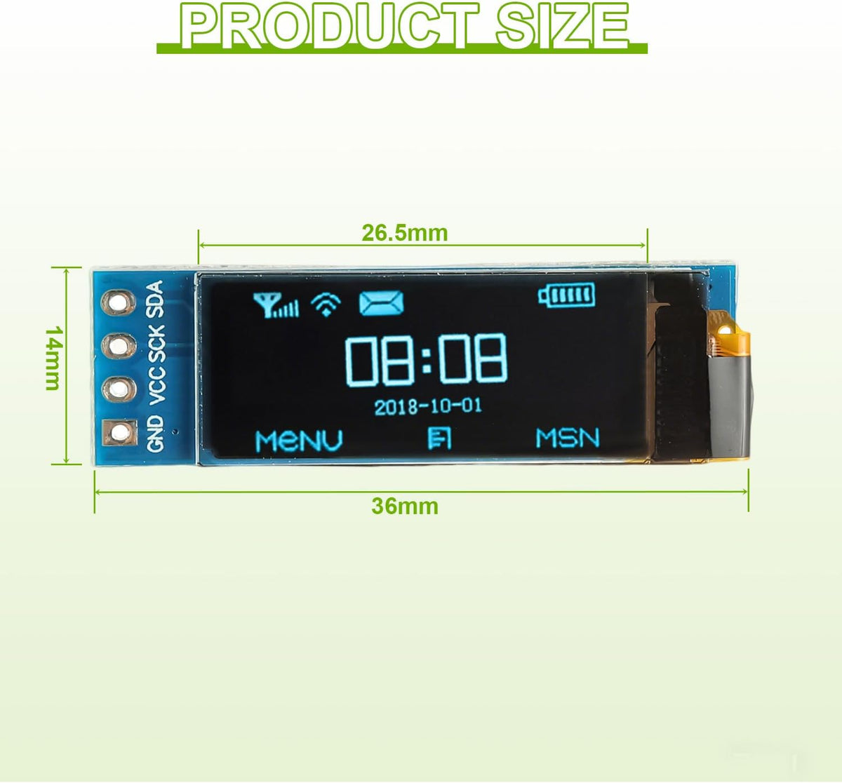 EPLZON 5 Pack 0.91 inch 128x32 OLED IIC Display Module Pixel Mini Self-Luminous Display Screen Board for Arduino
