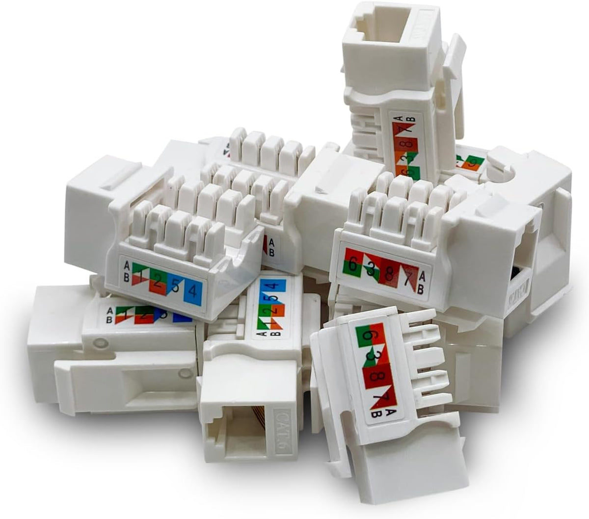 (20-Pack) Cat6 Keystone Jack - [UL Listed] - Ethernet Wall Jack - Wall Cat6 - Cat6 Network Coupler - Keystone Jack - Cat5/5e/6 Compatible - Cat6 Network Coupler