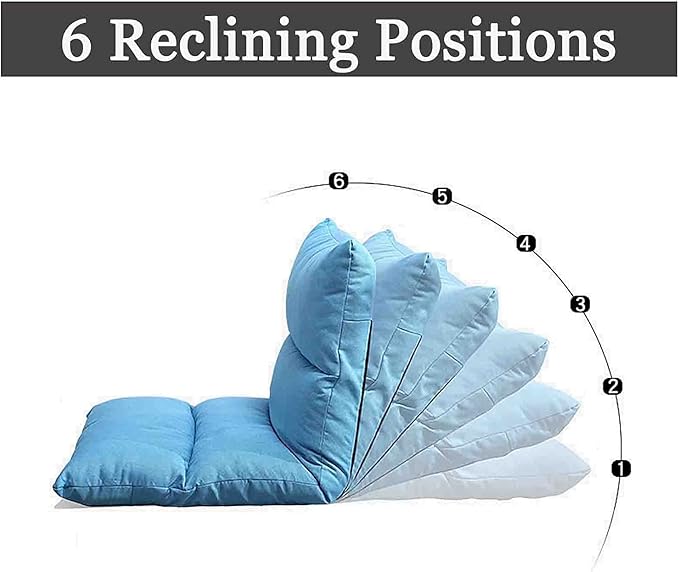 Floor Gaming Chair Fold Up Balcony Chair Tatami Mat Window Seat Cushion Back Support Chair Ergonomic Cushions for Bed (Color : Blue)