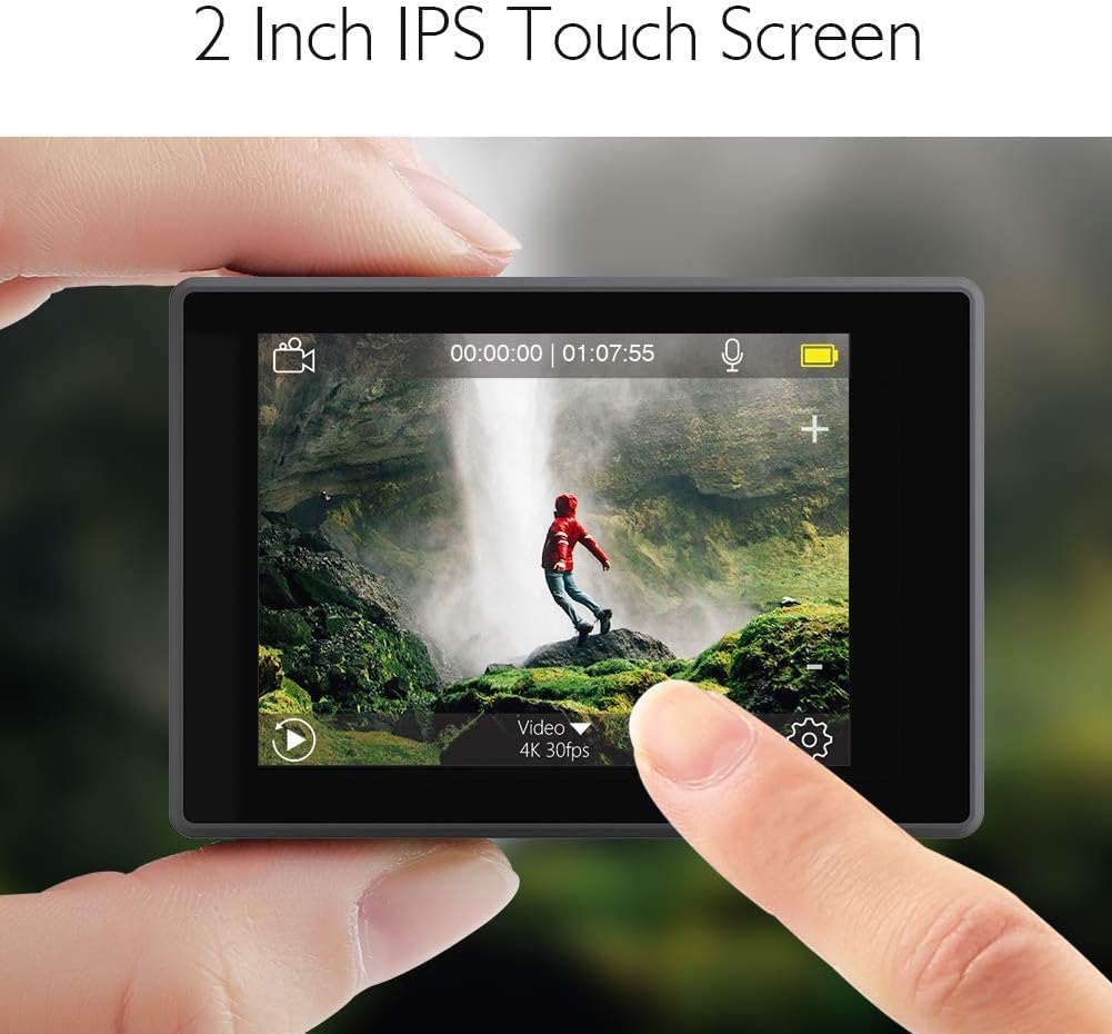 AKASO V50 Elite 4K60fps Touch Screen WiFi Action Camera Voice Control EIS 131 feet Waterproof Camera 8X Zoom Remote Control
