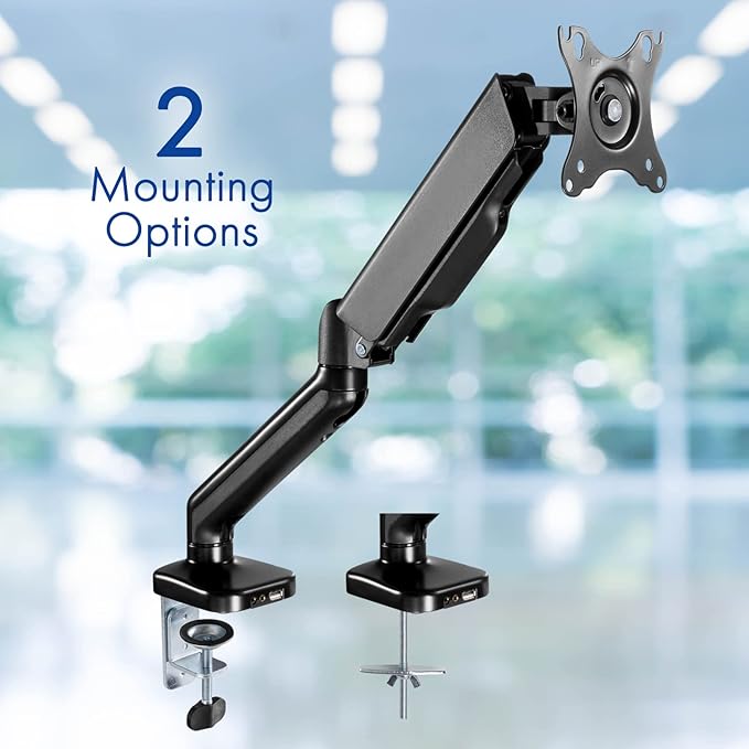 Spring LCD Monitor Arm with USB and Multimedia Ports for: Sceptre IPS 27 LED Gaming Monitor 1920 x 1080p FPS-RTS Machine Black (E278W-FPT Series)