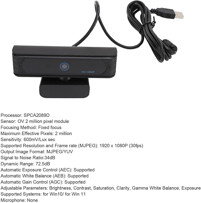 Full HD 1080p Webcam Recognition Wide Angle Webcam for Desk Computer Laptop Made for Meetings and Works for Streaming Plug and Play(Black)