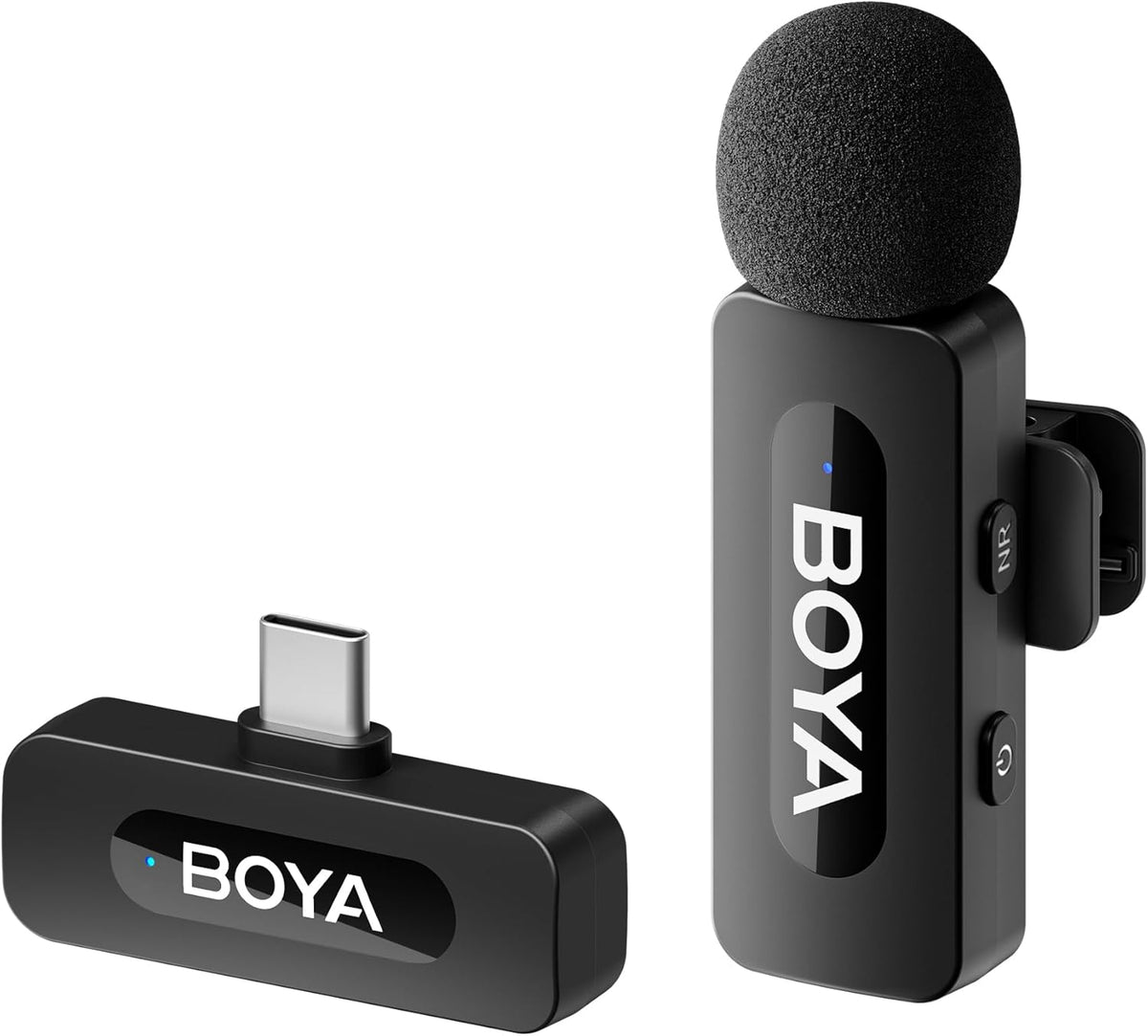 BOYA BY-V10 USB-C Wireless Lavalier Microphone for iPhone16/15 Android, Type-C Smartphone Laptop, Noise Canceling, Mini Clip-on Microphone for YouTube, Podcast, Facebook, TikTok Vlogging Recordings