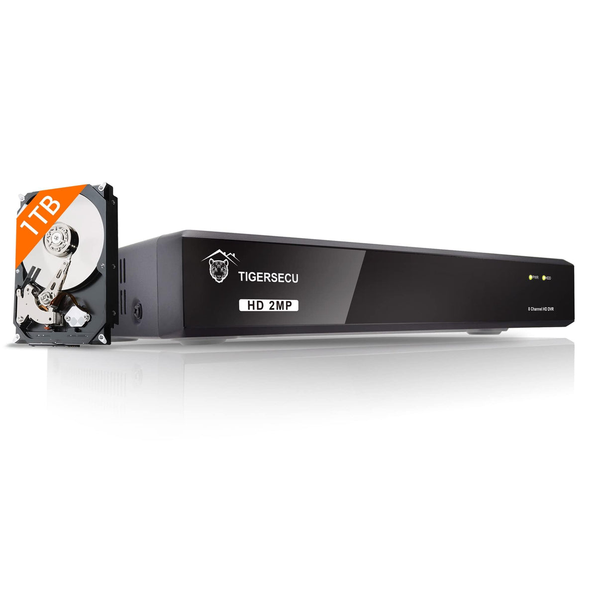 TIGERSECU Super HD 1080P 8 Channel DVR Security Recorder with 1TB Hard Drive, Hybrid 6-in-1 CCTV DVR Recorder Compatible with 2MP and 5MP TVI, AHD