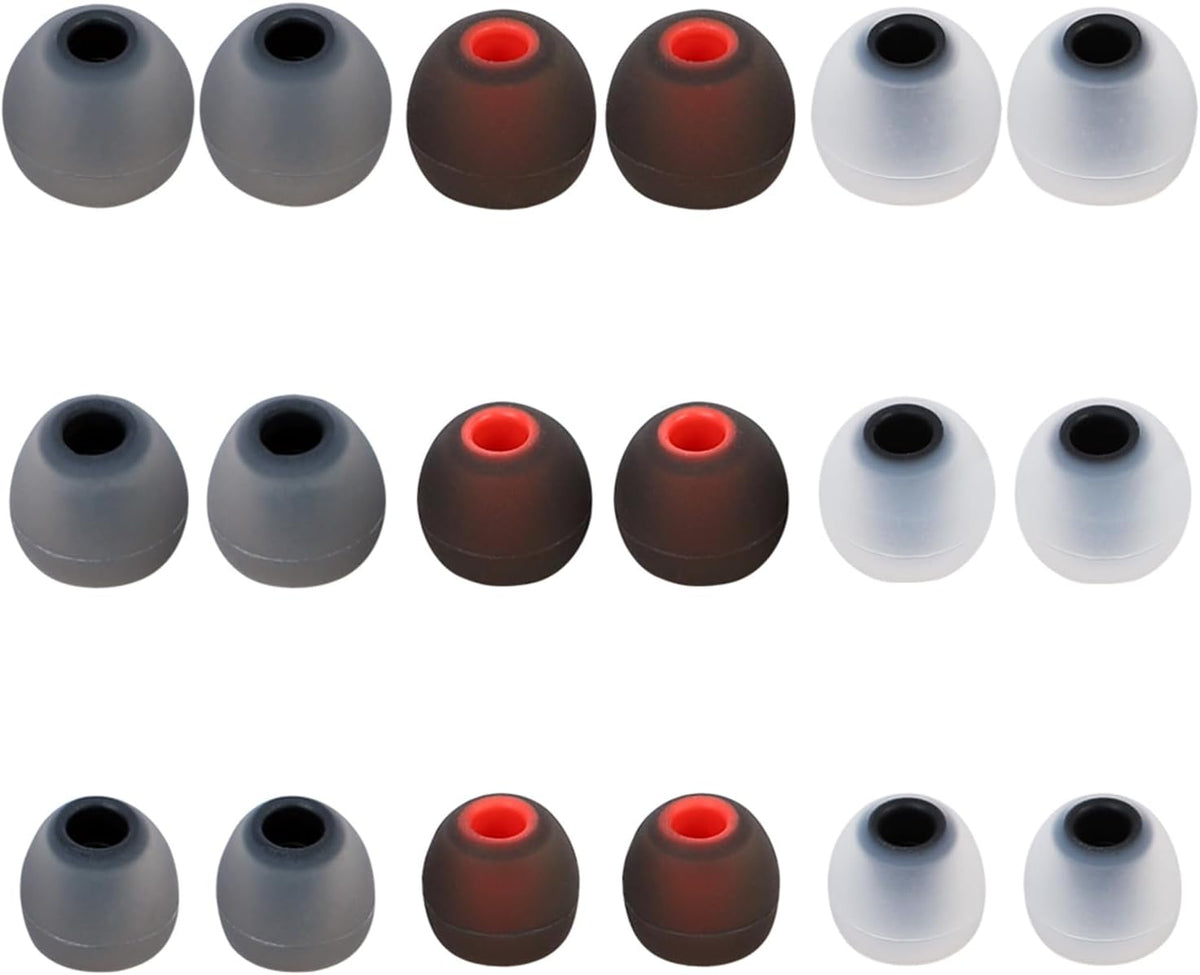 Silicone Earbud Tips - Fit for In-Ear Headphones (Inner Hole 3.8mm-5.1mm) - 9 Pairs S/M/L