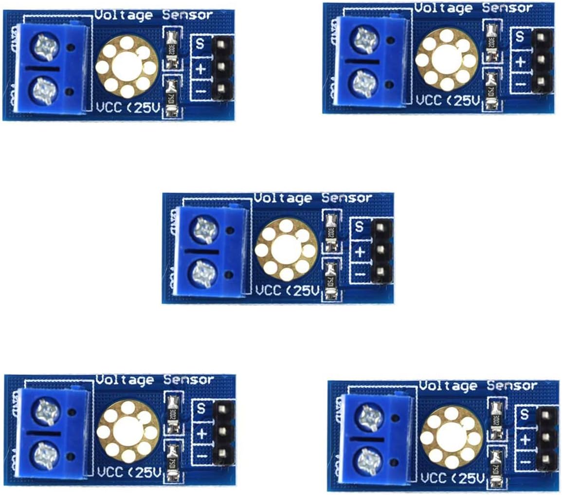 hiBCTR 5-Piece Set 0-25V of Voltage Detection Modules. These DC Voltage sensors are Suitable for Arduino.