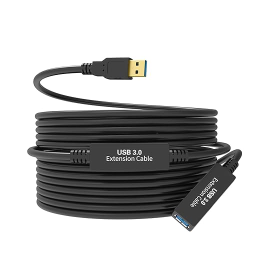 32Feet USB 3.0 Extension Cable,Type A-Male A-Female Extender Cord, With 2 Expansion Chipset Signal Boosters, Compatible With Oculus Quest 2 VR, Xbox, PS4,Webcam,Printer, Hard Drive,USB HUB Etc.