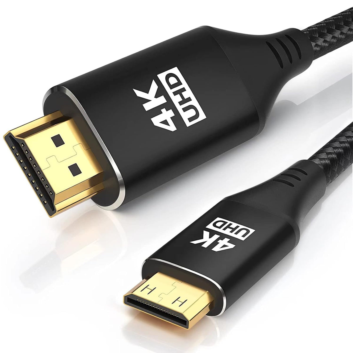8FT, 4K 60Hz 2.0 Mini HDMI to HDMI Cable [Aluminum Shell, Braided] High Speed HDMI Cord, Compatible with Camera