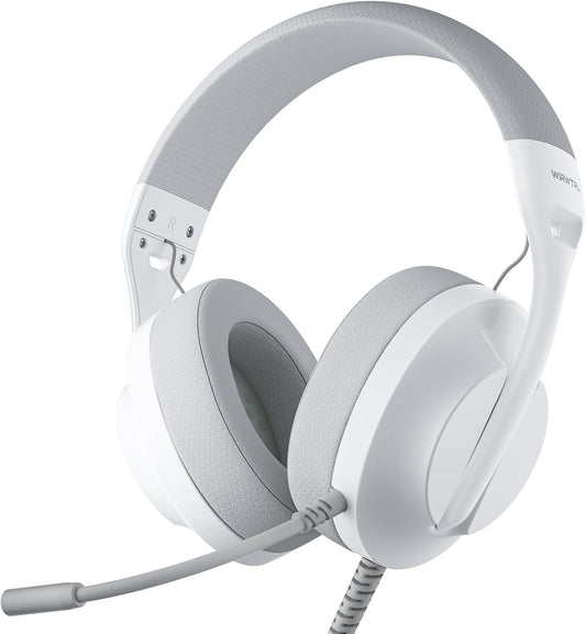 S30 Gaming Headset with Microphone,198g Lightweight Design, Wired Gaming Headphones for Xbox, Xbox Series X|S, PS5, PS4, Switch, PC, Noise Cancelling Mic, Soft Earmuffs (White)