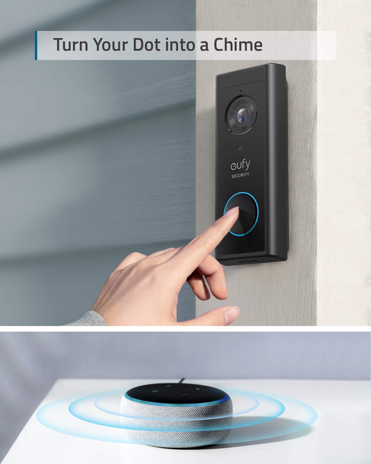 Eufy Security, Wireless Video Doorbell (Battery-Powered) with 2K HD, No Monthly Fee, On-Device AI for Human Detection, 2-Way Audio, Simple